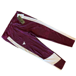 Under armour youth XL fitted heatgear athletic leggings in deep purple-maroon